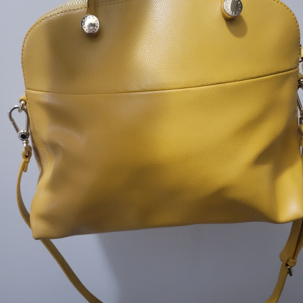 Furla Leather Mustard Dual Strap Handbag With Crossbody Strap - Picture 11 of 16